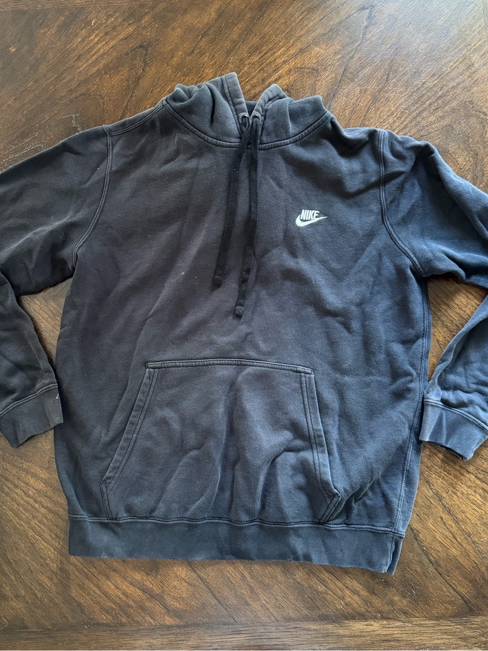 Nike Black Pullover Hoodie with White Swoosh